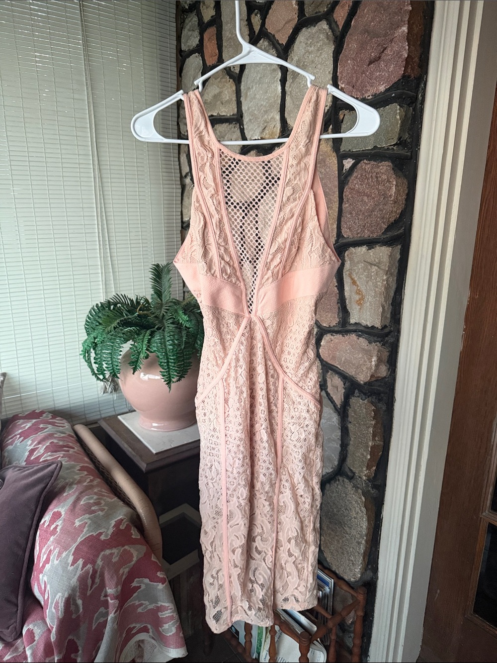 LATISTE vintage backless Sleeveless Mesh Sheath Dress